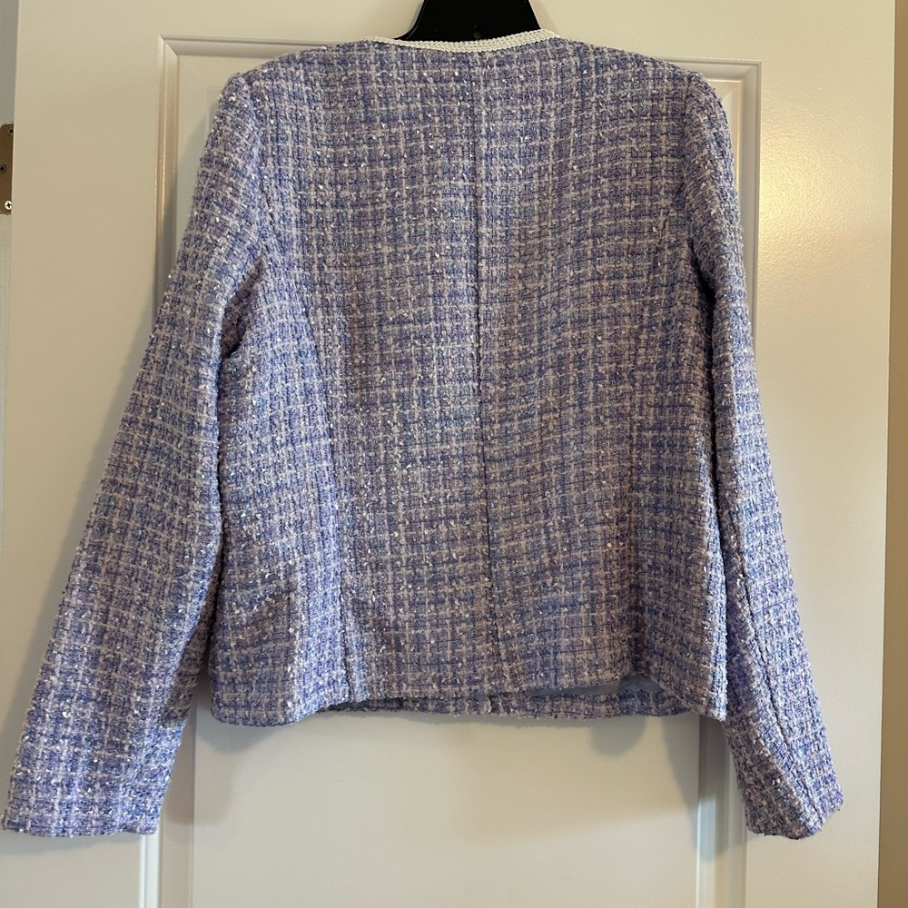 NWT Lilly Pulitzer Jaden Tweed Boucle Jacket, Lark Lilac Swirl, 8 - Picture 7 of 7